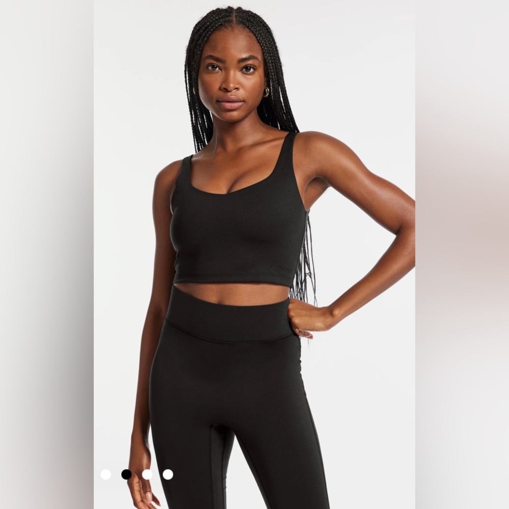 Nwt Bandier V-Neck Tempo Crop Bra In Black Size Small — image 3 of 8
